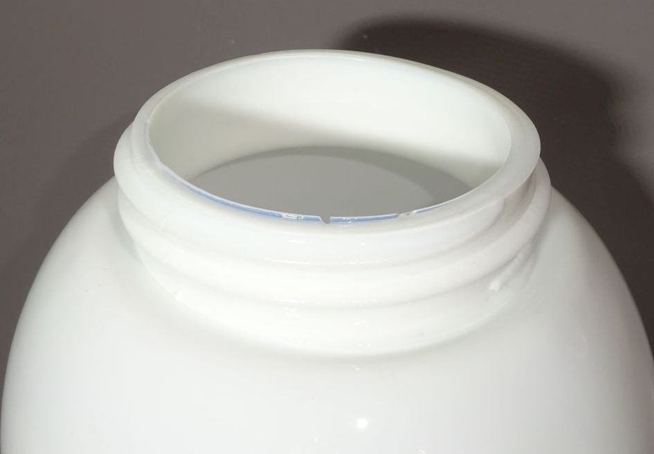 Kugellampe Industriedesign E27 alte Deckenlampe Weiss Porzellan Glas 