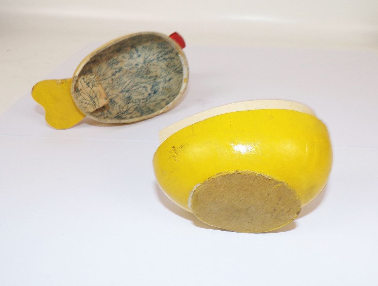 Altes Enten Küken Pappmaschee Candy Container Ostern 