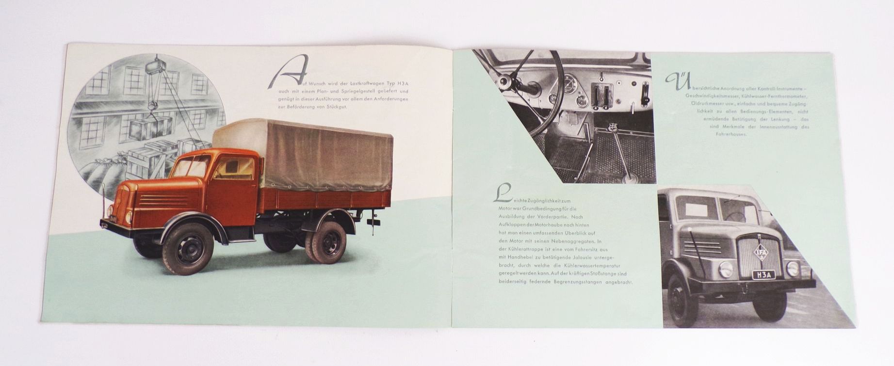 Alte Broschüre Ifa LKW Typ H3A Horch 1951 Reklame 