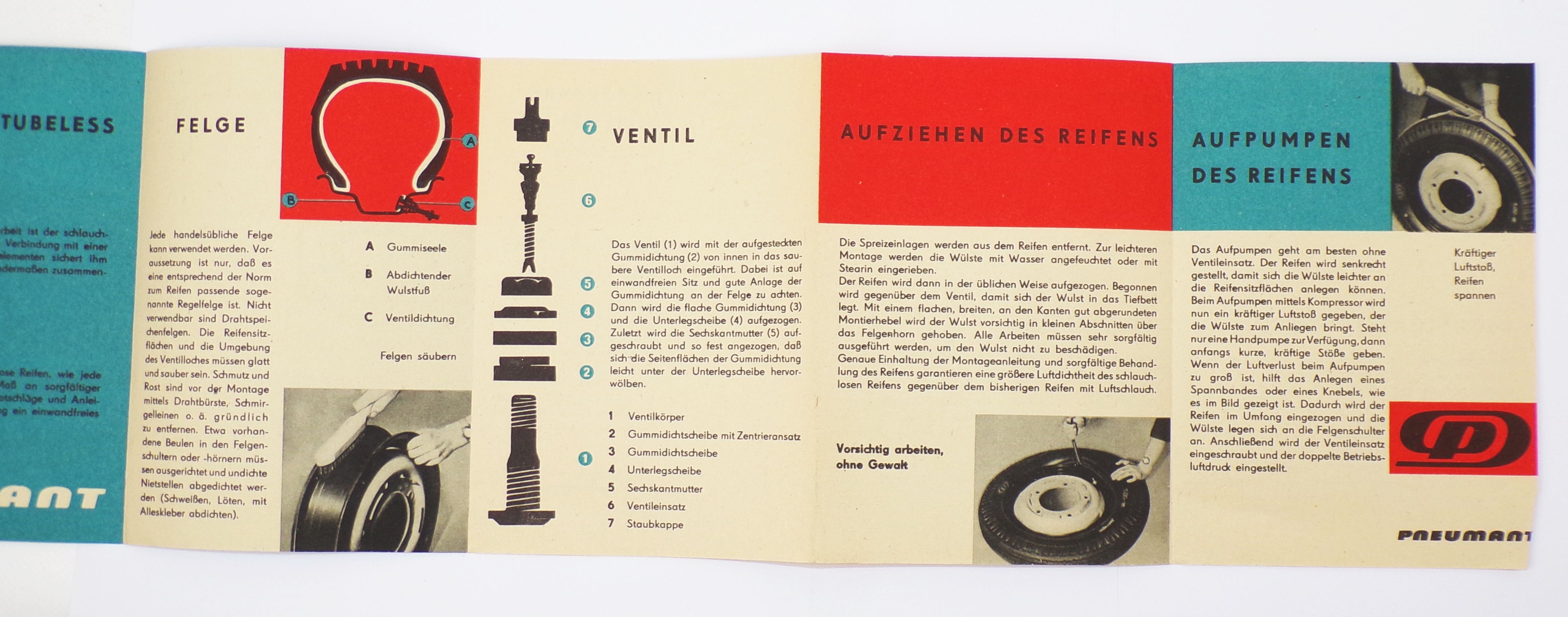 Prospekt Pneumant Reifen 1960 DDR