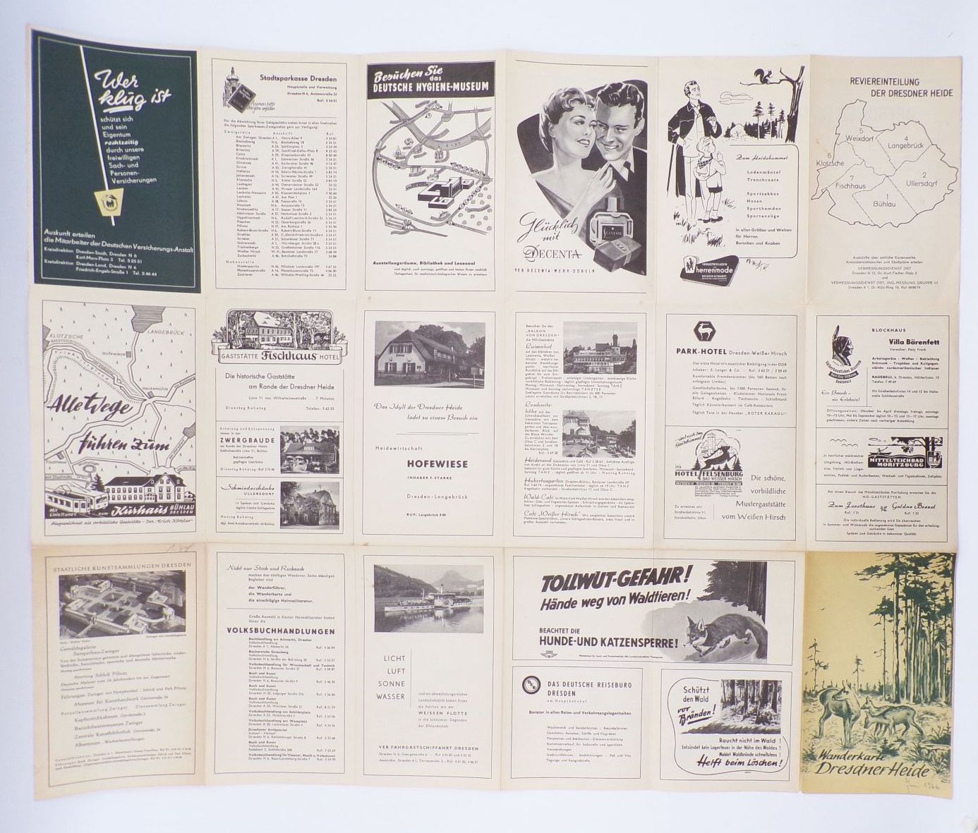 Wanderkarte Dresdner Heide 1966 DDR