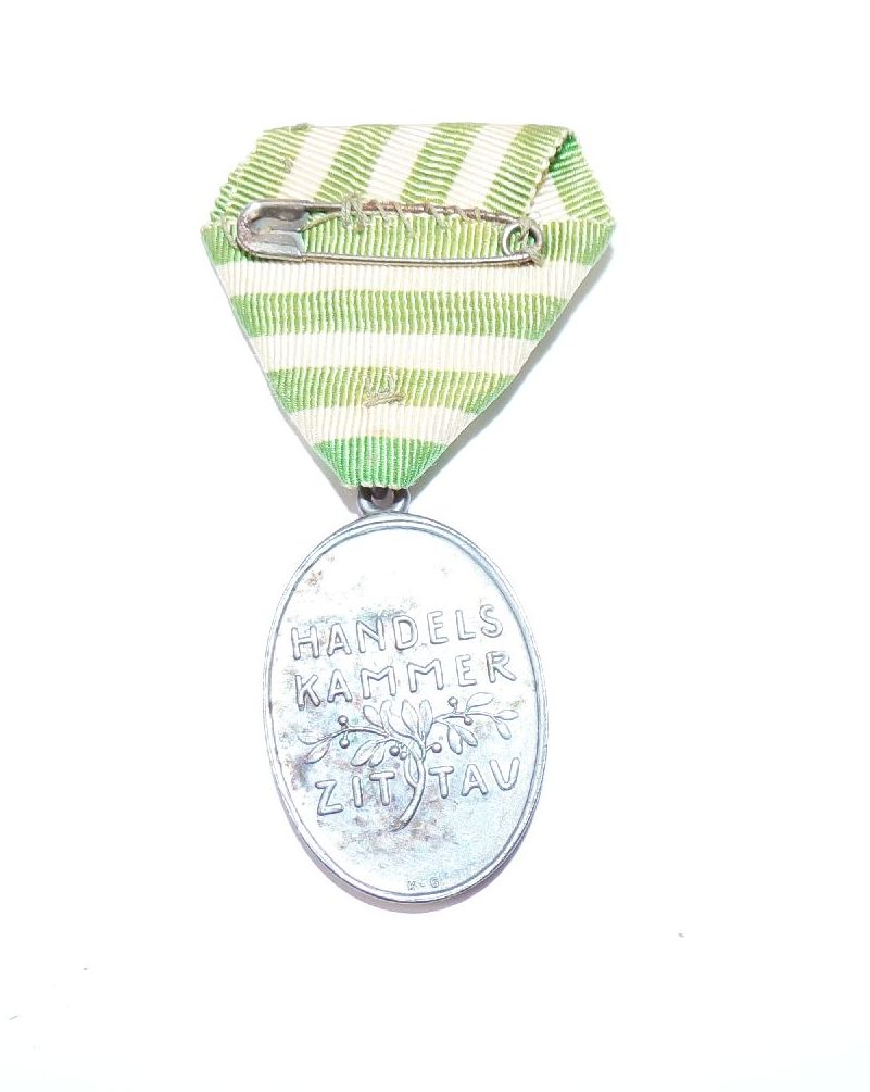 Altes Sachsen Abzeichen Handelskammer Zittau mit Etui Für Treue in der Arbeit 