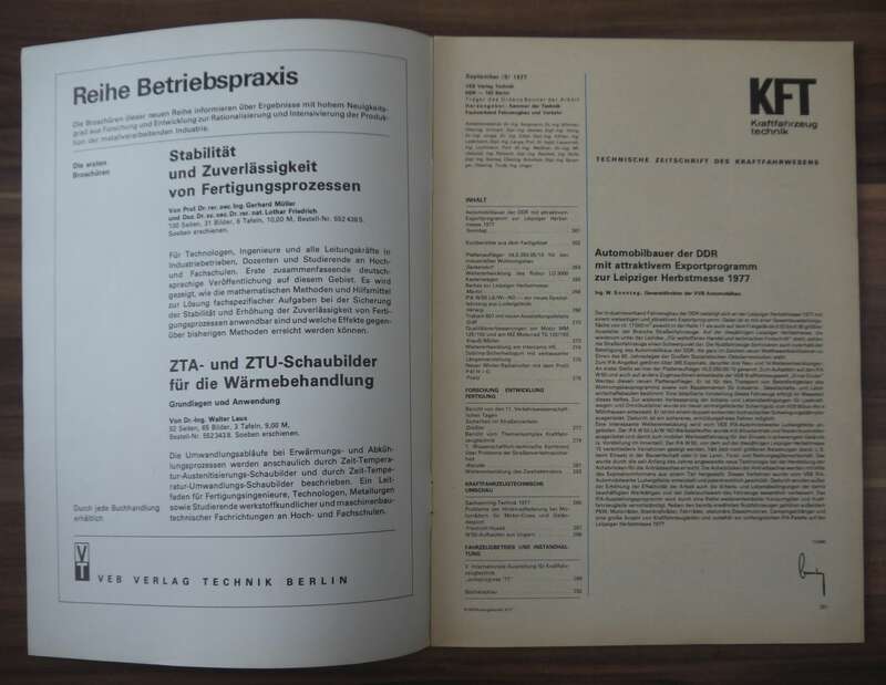 Messeneuheiten KFT Tranant 601 mit neuen Ausstattungsdetails September 1977