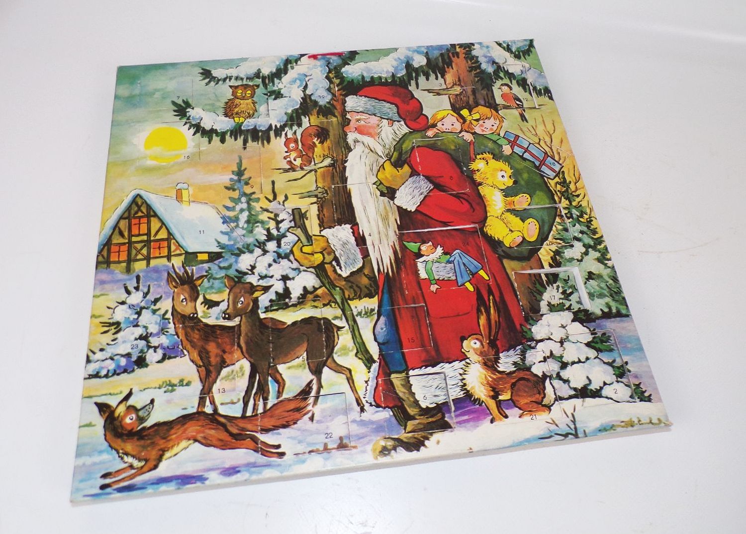Alter DDR Adventskalender zum Selbstfüllen 1970 er Weihnachtsmann