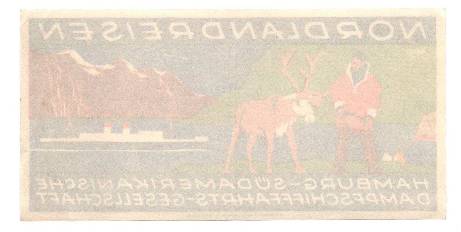 Alter Druck Nordlandreisen HAPAG Anton Hamburg Vignette 1930er Alter Druck Nordlandreisen HAPAG Anton Hamburg Vignette 1930er