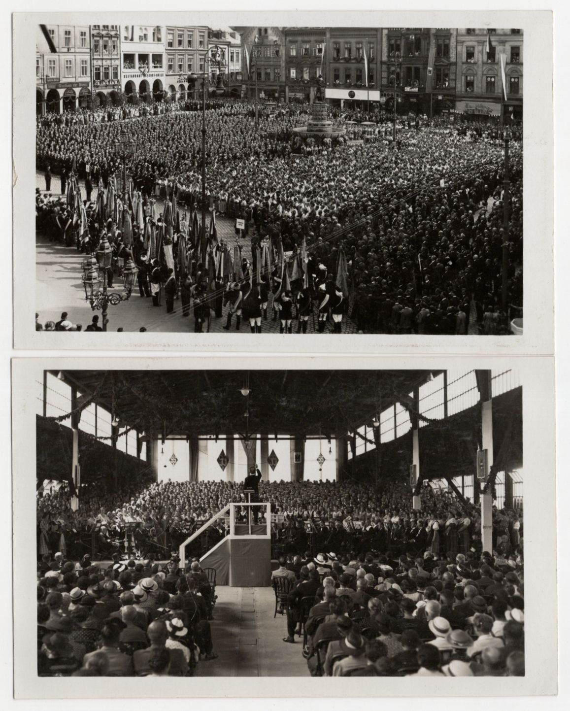 2 x Foto Ak Reichenberg Liberec Sängerbundfest 1937