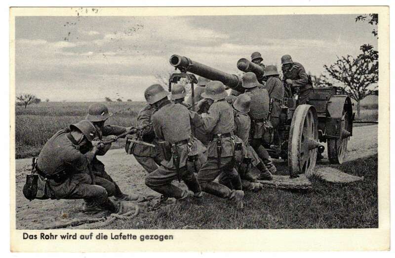 Ak Das Rohr wird auf die Lafette gezogen Wehrmachtsfoto 340/88  1937