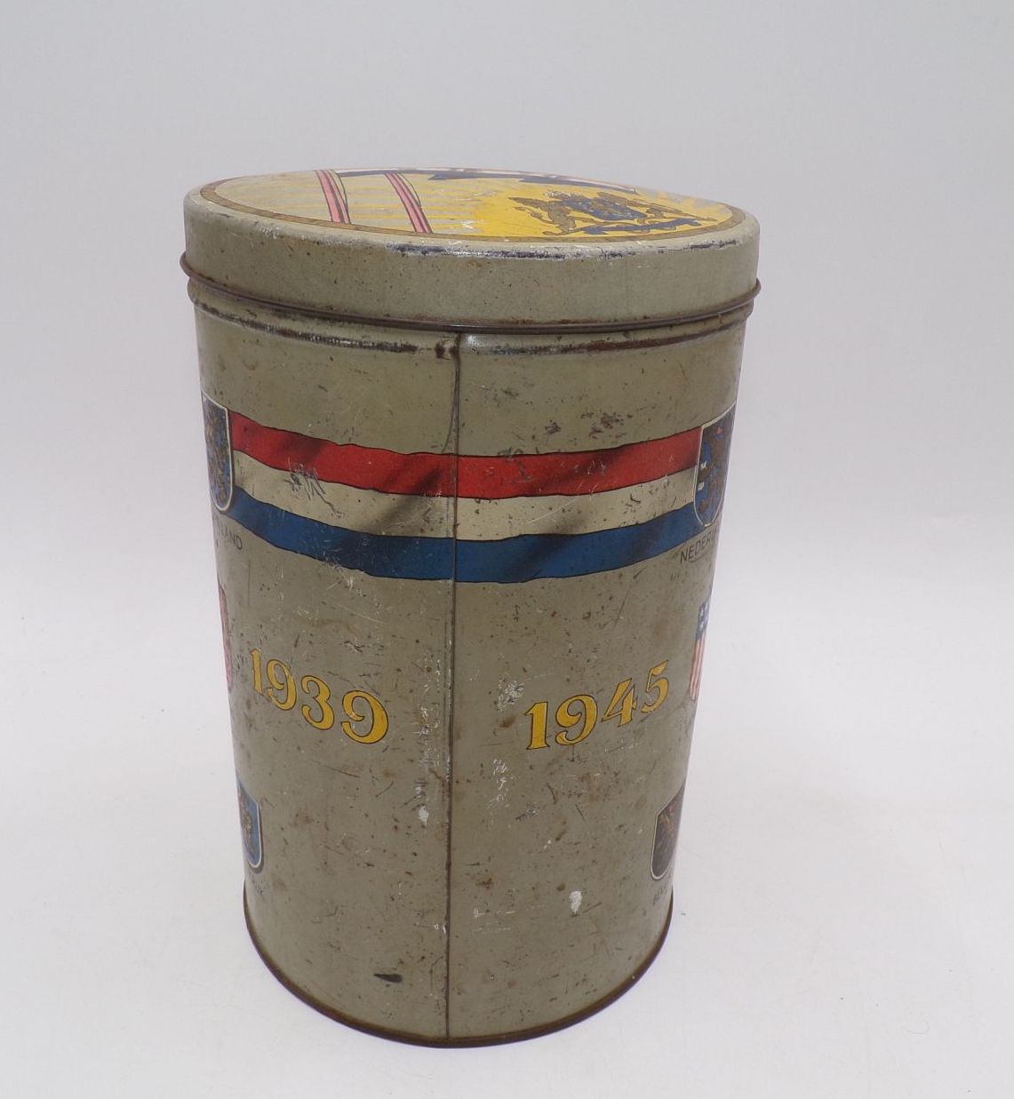 Blechdose 1945 Kai-shek Stalin Roosevelt Churchill Alliierte 