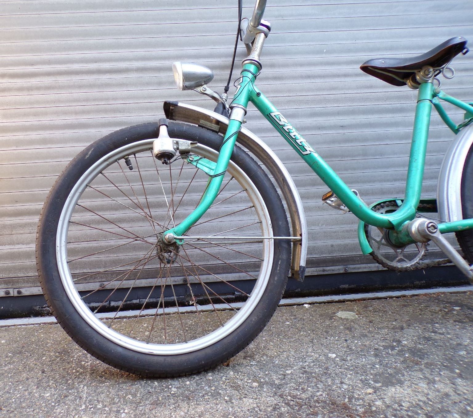 Altes Blitz Fahrrad DDR grün Kinderfahrrad 