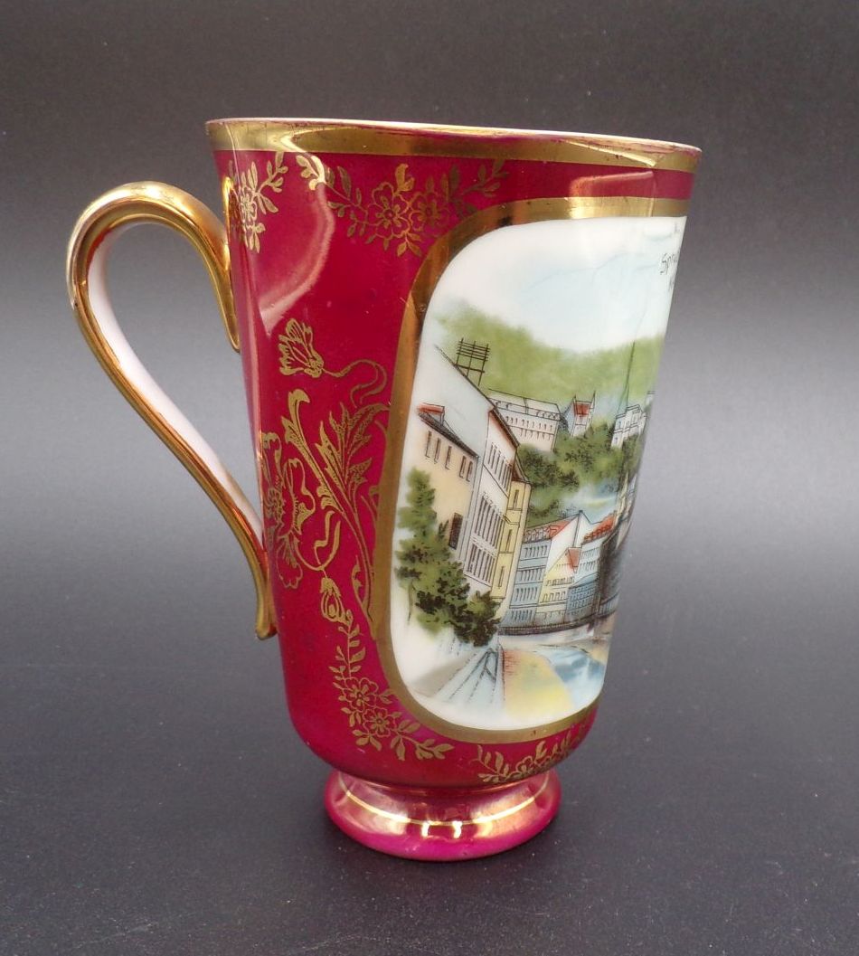 Alte Andenkentasse Karlsbad Böhmen 1912 Porzellan Antik Tasse Alte Andenkentasse Karlsbad Böhmen 1912 Porzellan Antik Tasse