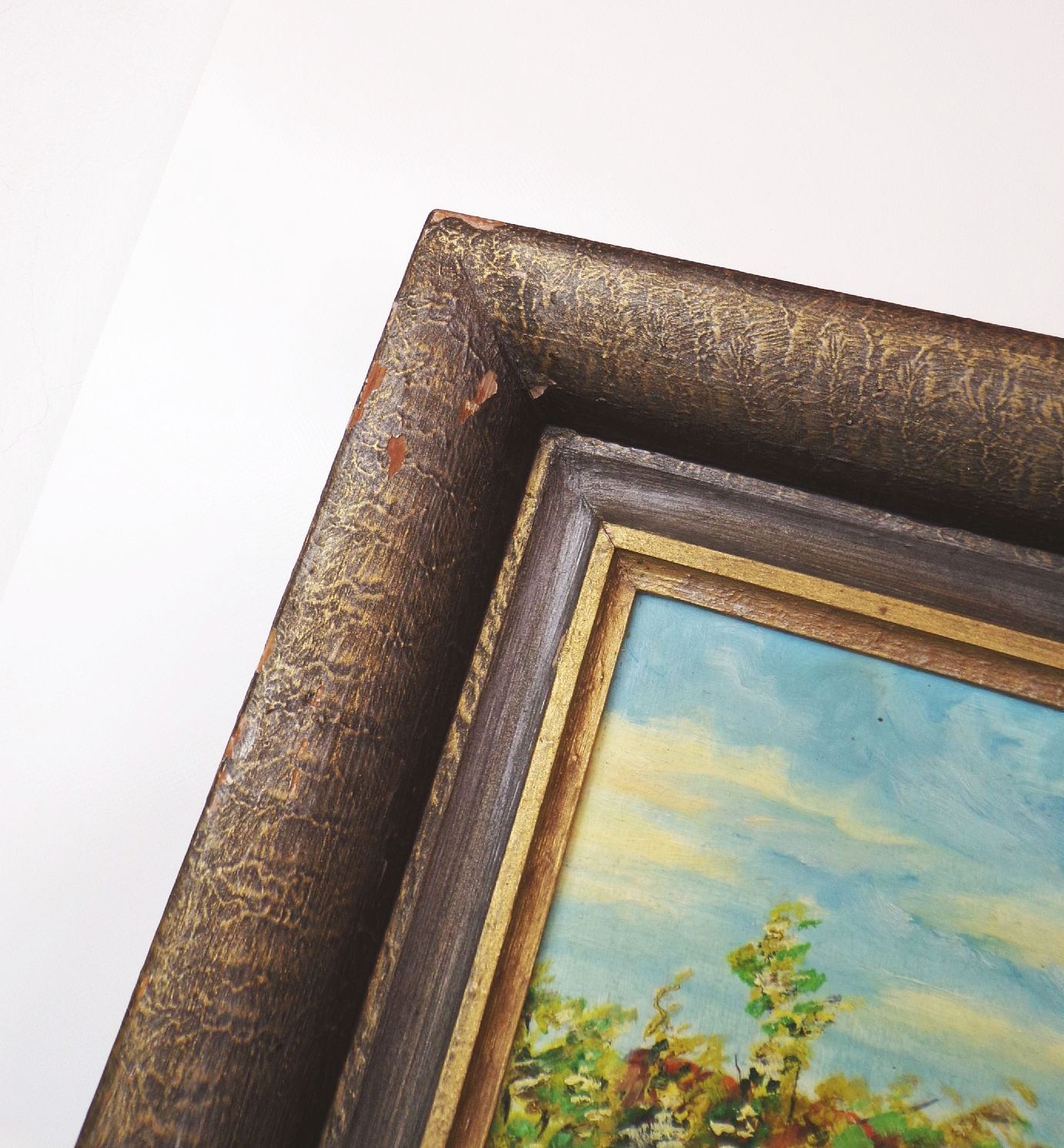 Ölgemälde Oberlausitz Umgebindehaus Fachwerkhaus Hummel 