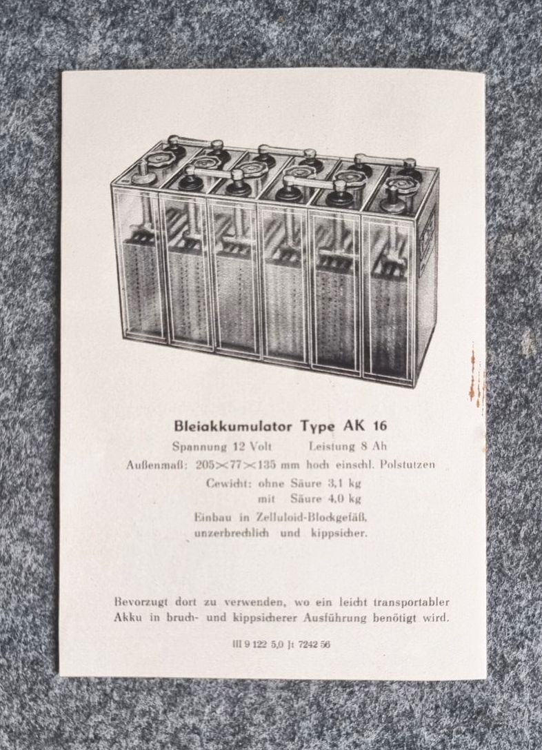 Blei Akkumulatoren Dresden alte Broschüre Hersteller Akkus Blei Akkumulatoren Dresden alte Broschüre Hersteller Akkus
