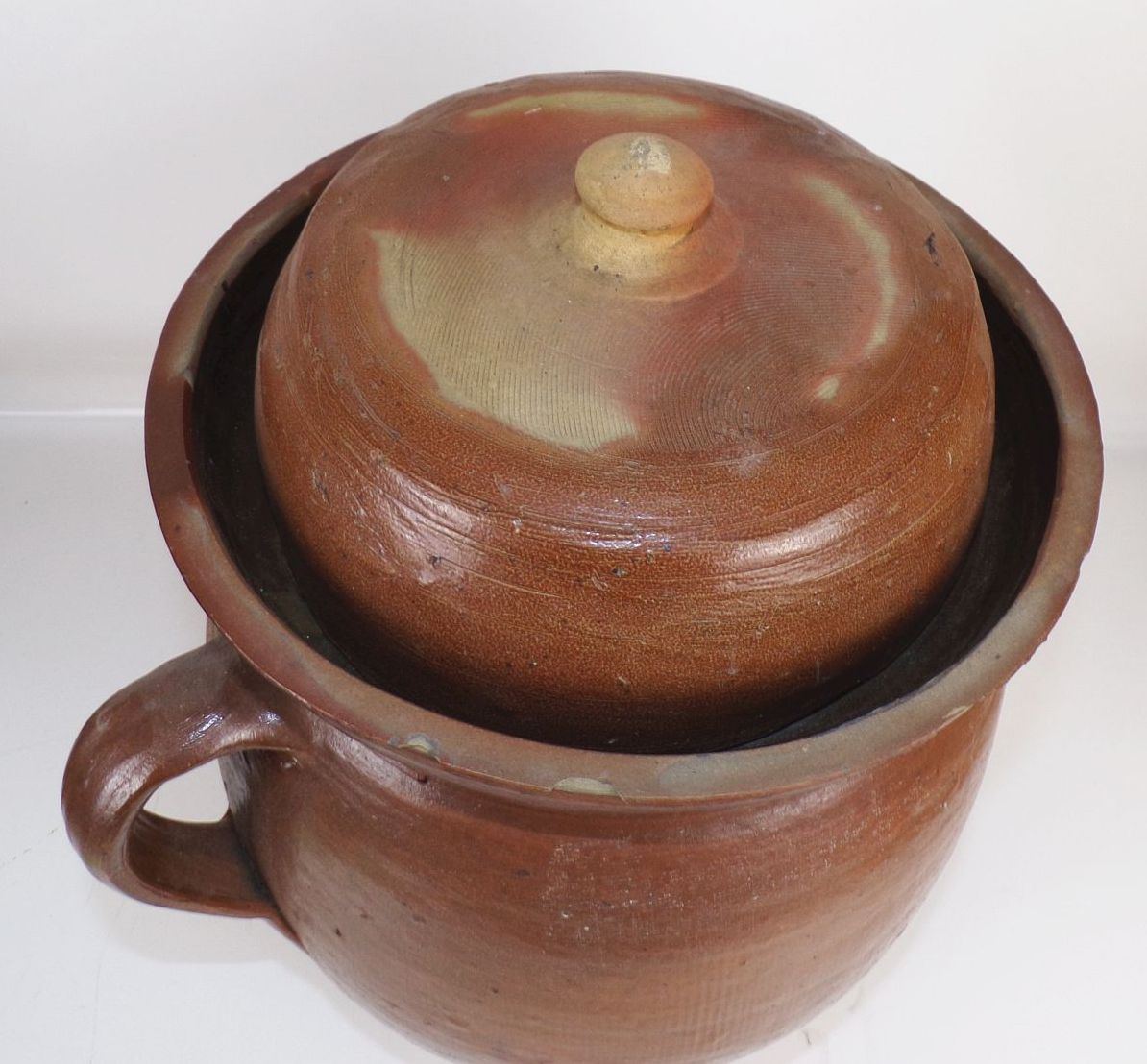 Alter Steinguttopf Sauerkrauttopf Tontopf Gärtopf Gurkentopf Steinzeug Deckel