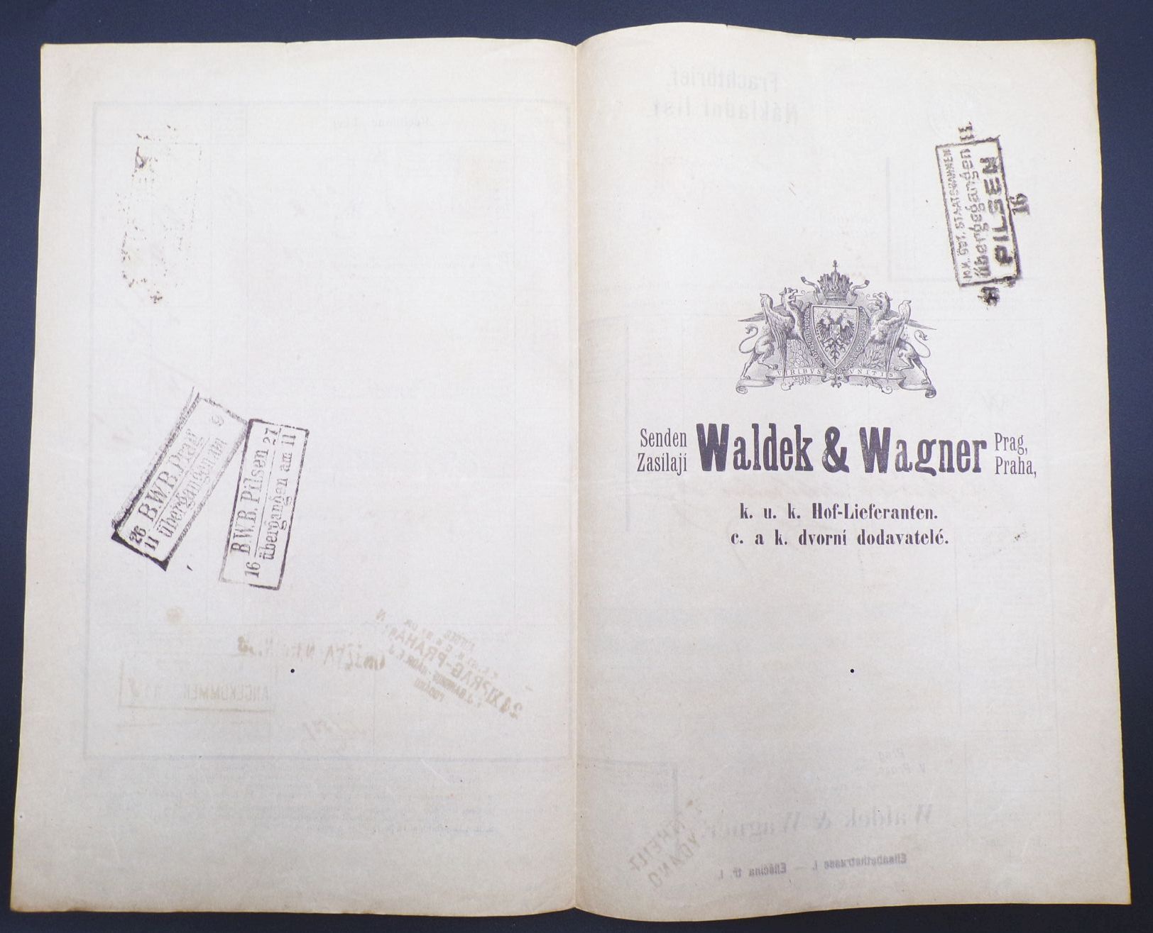 Kuk Frachtbrief Mathildezeche Littitz Bergbau Böhmen Pilsen Prag 1897