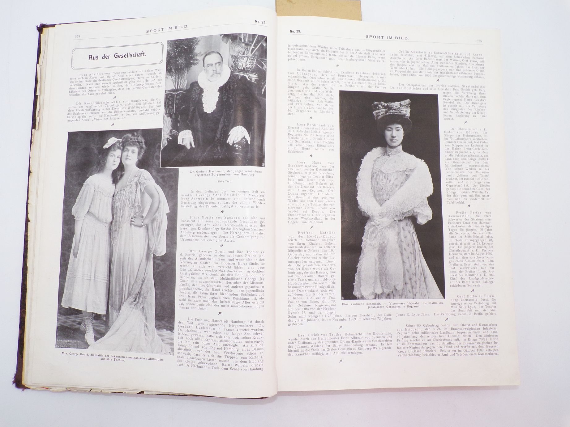Sport im Bild Illustrierte Wochenschrift für Sport Gesellschaft Theater 1904 