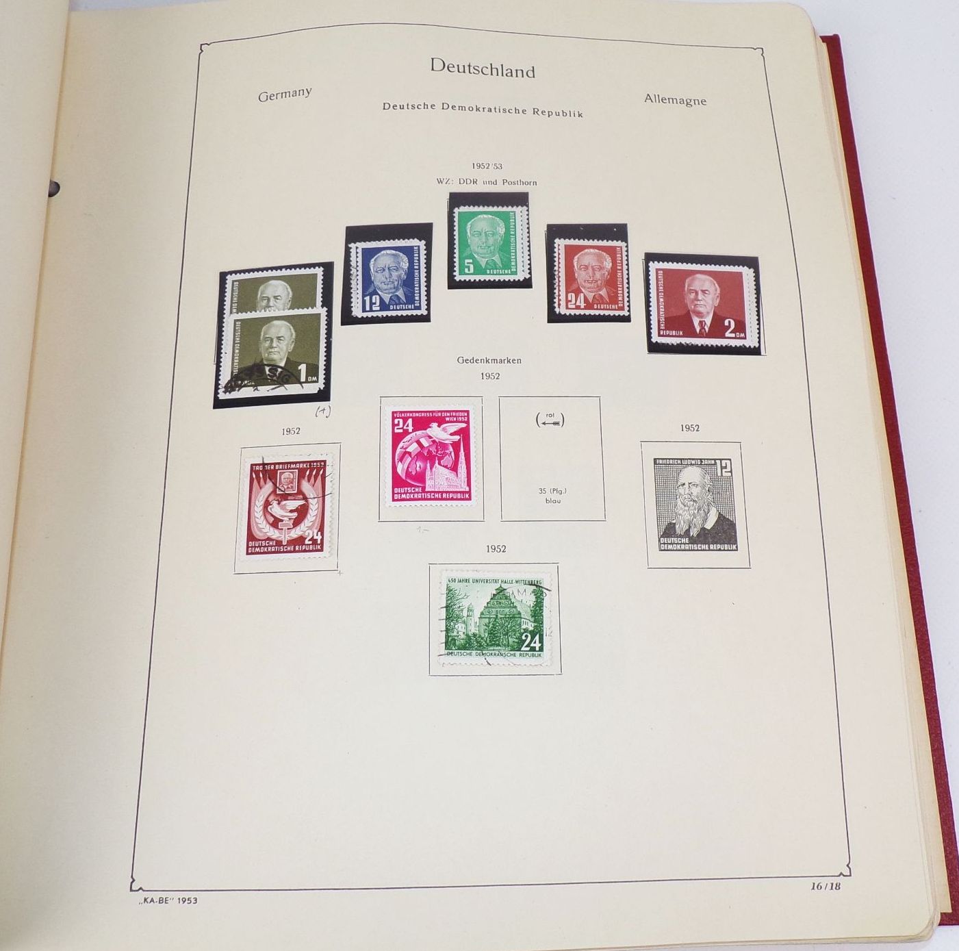 Kabe Album SBZ DDR 1949 bis 1968 Briefmarken Mao Schiller Köpfe