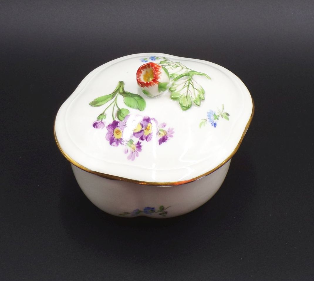 Alte Zuckerdose Meissen Blumen Dekor 2 Wahl Alte Zuckerdose Meissen Blumen Dekor 2 Wahl