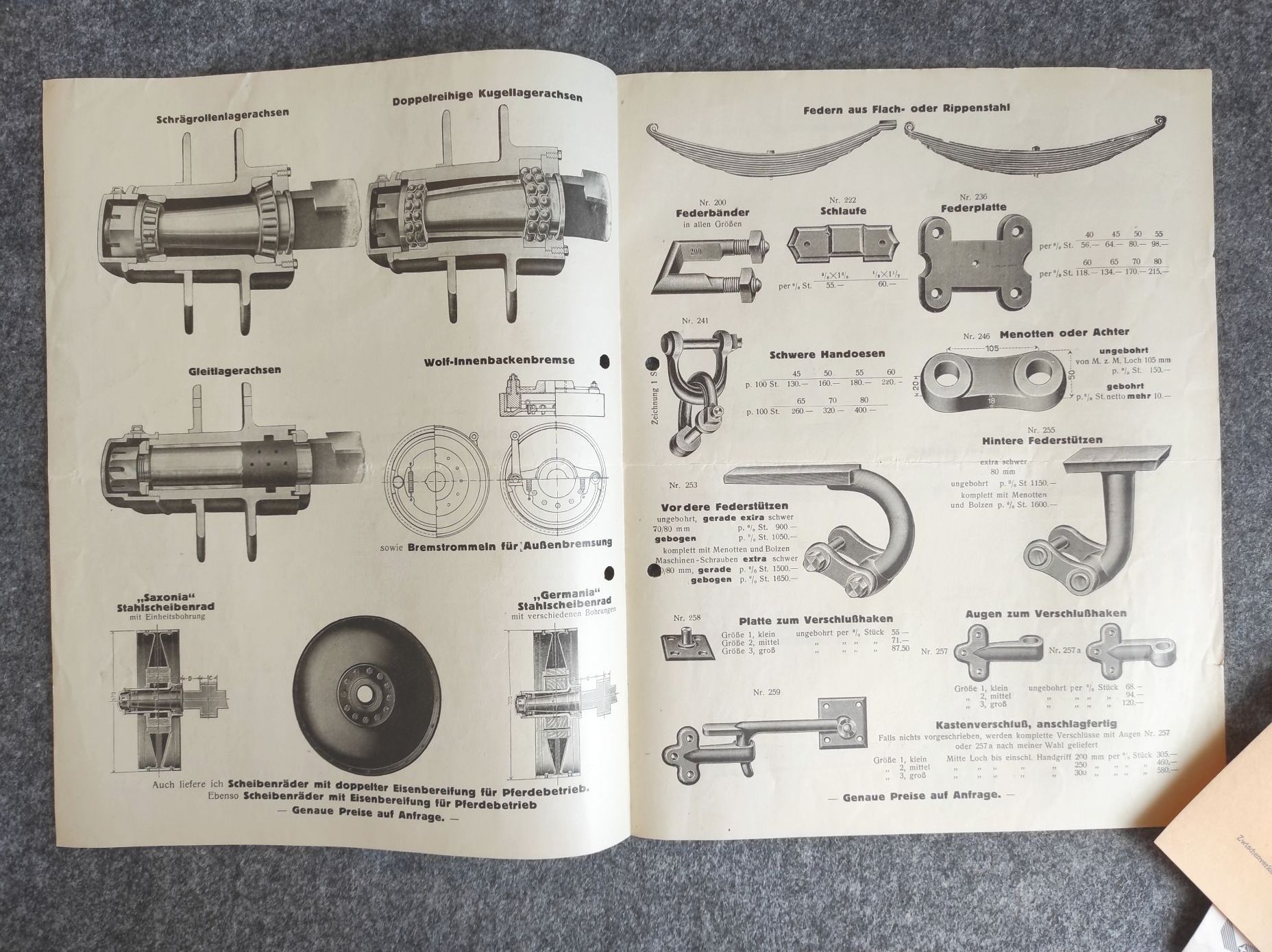 Carl Wolf Rosswein Sachsen alte Werbeblätter Preislisten 1929 Carl Wolf Rosswein Sachsen alte Werbeblätter Preislisten 1929