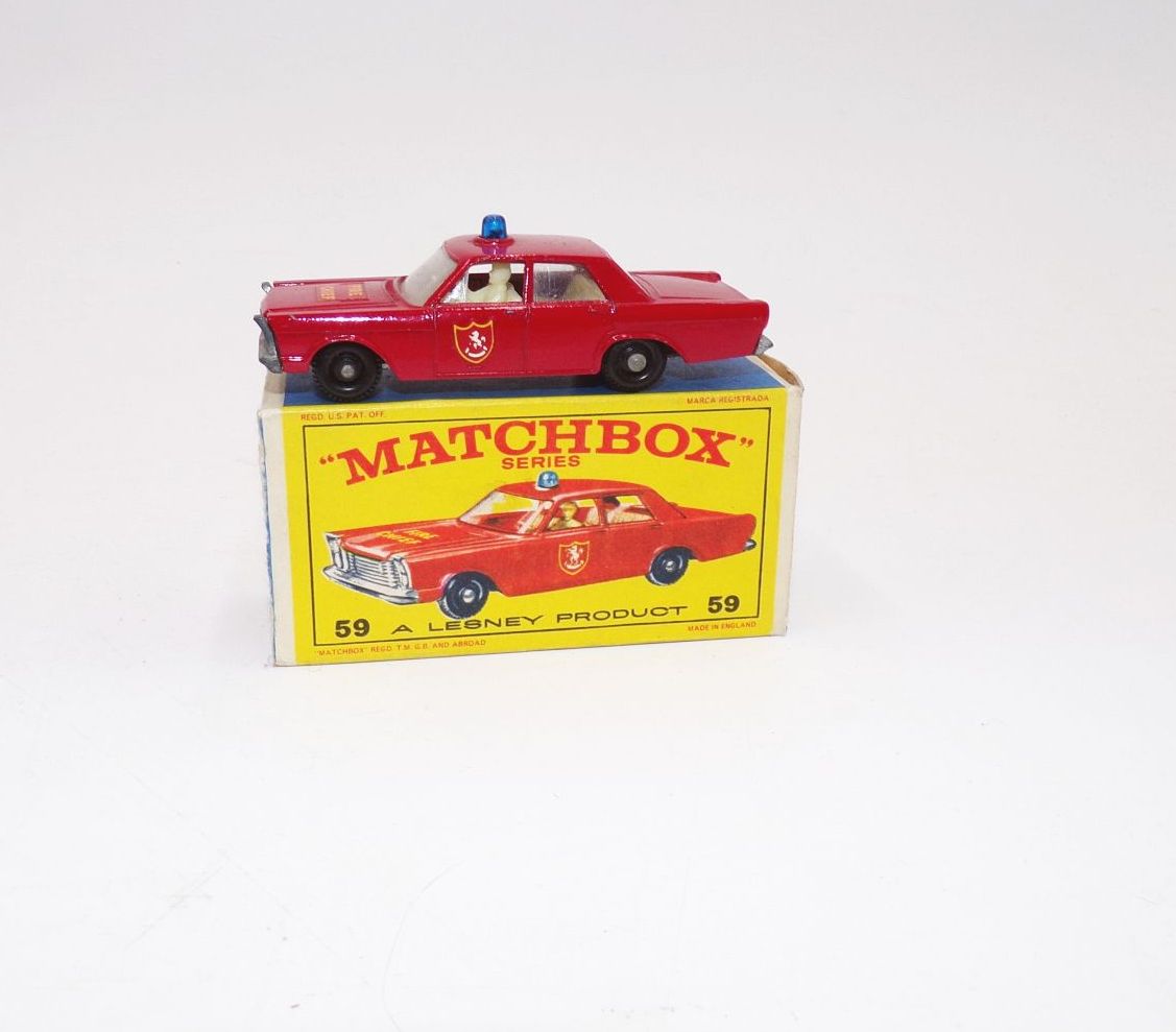 Altes Matchbox Modellauto No 59 Fire Chief Car mit OVP