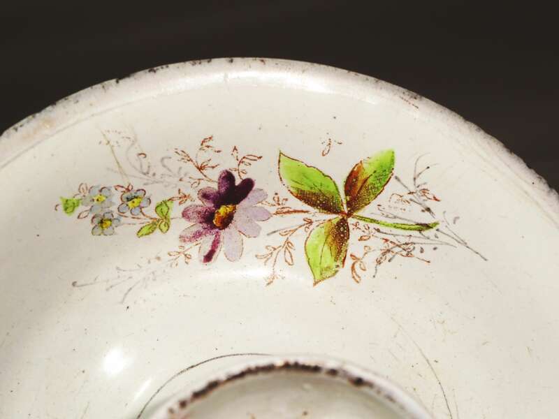 Alter Emaille Kerzenhalter Kerzenständer Blumen Dekor Vintage