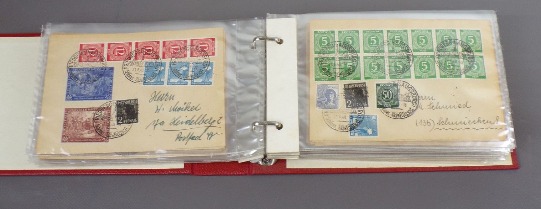 Bi Zone Ordner mit Briefen 1948 Friedberg Augsburg München Sammlung