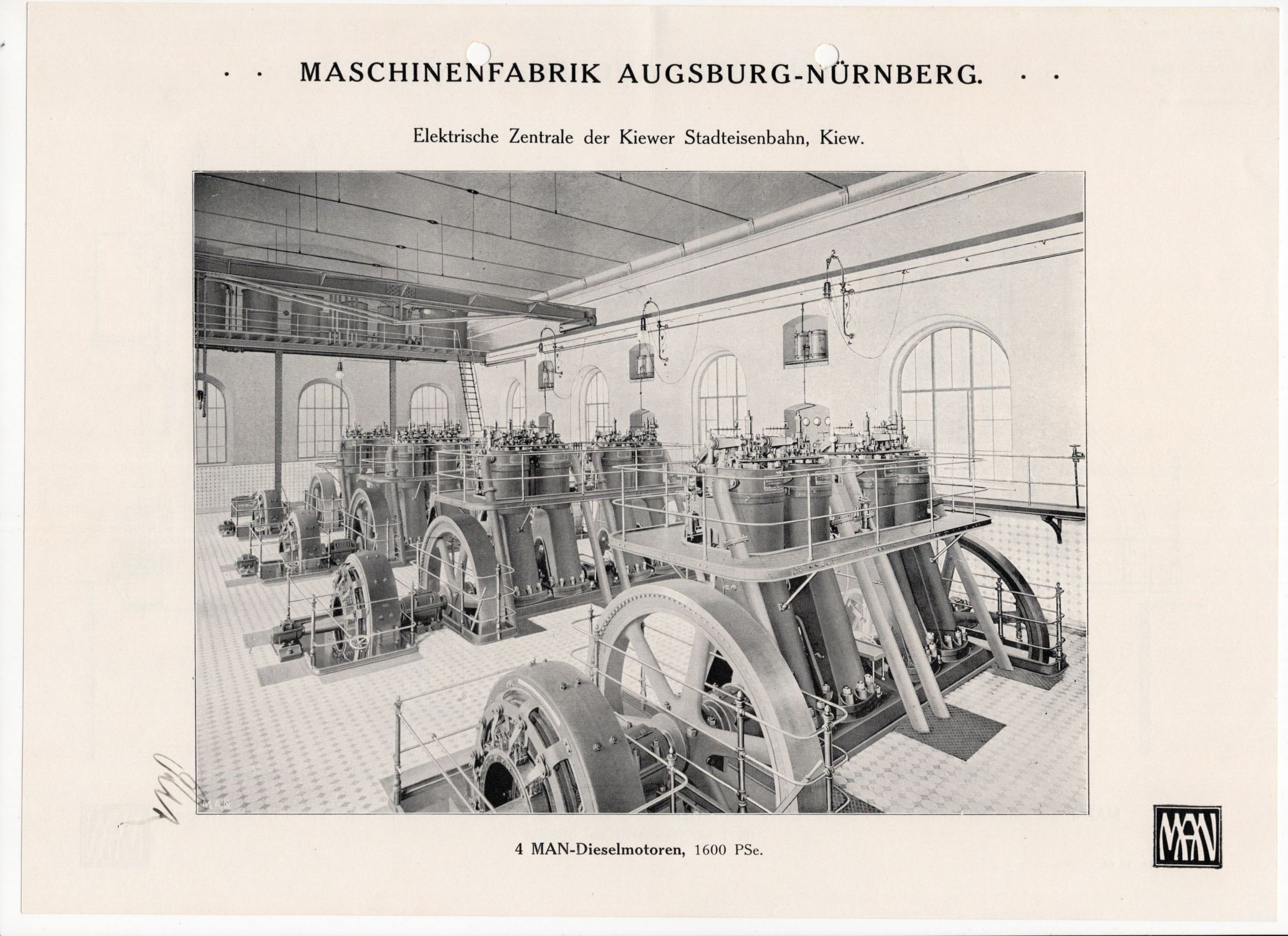 MAN Dampfturbinen Dampfmaschinen Werbeblätter Drucke um 1910