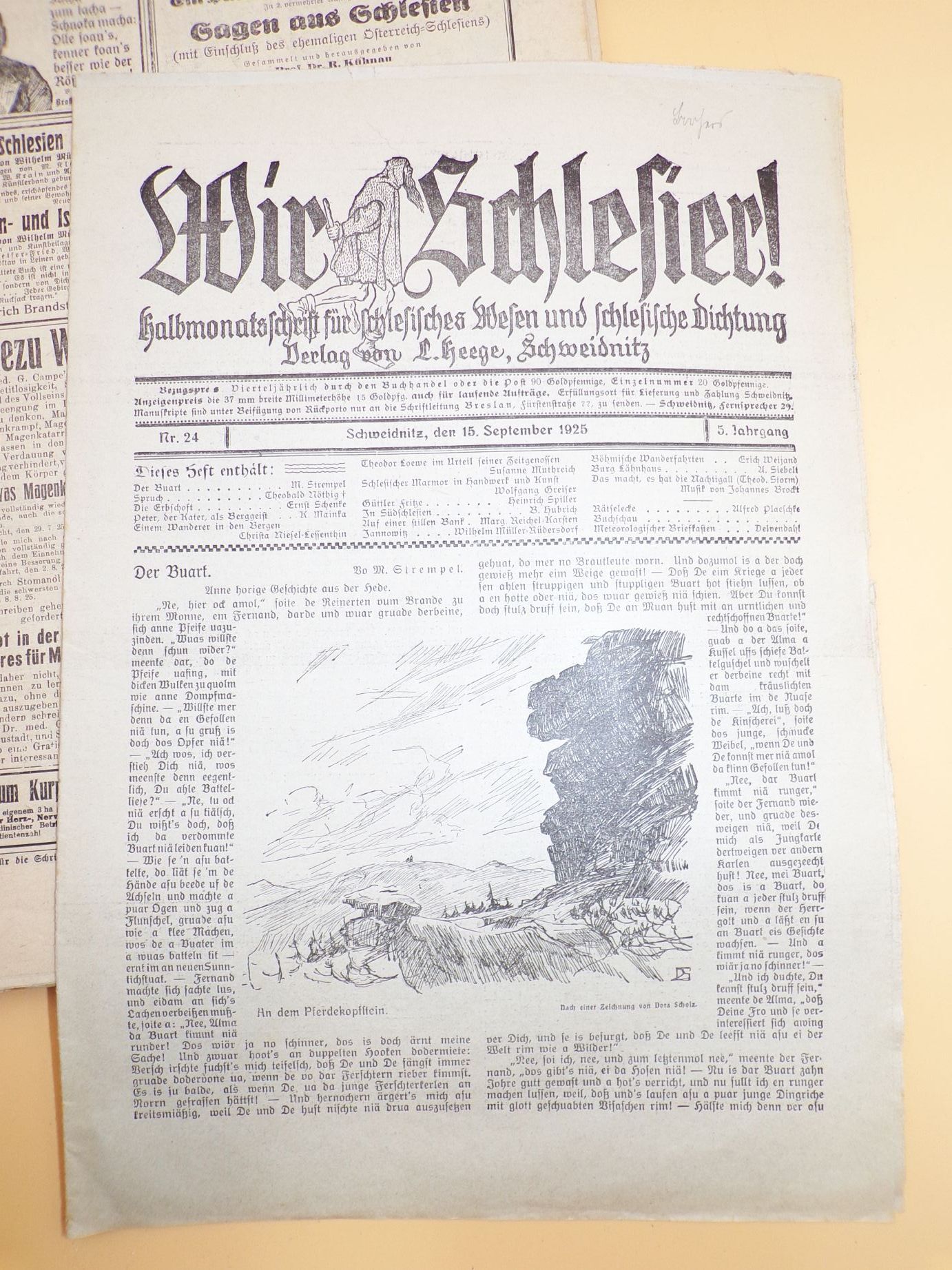 Alte Zeitung Wir Schlesier Schweidnitz 1924 1925 Schlesien