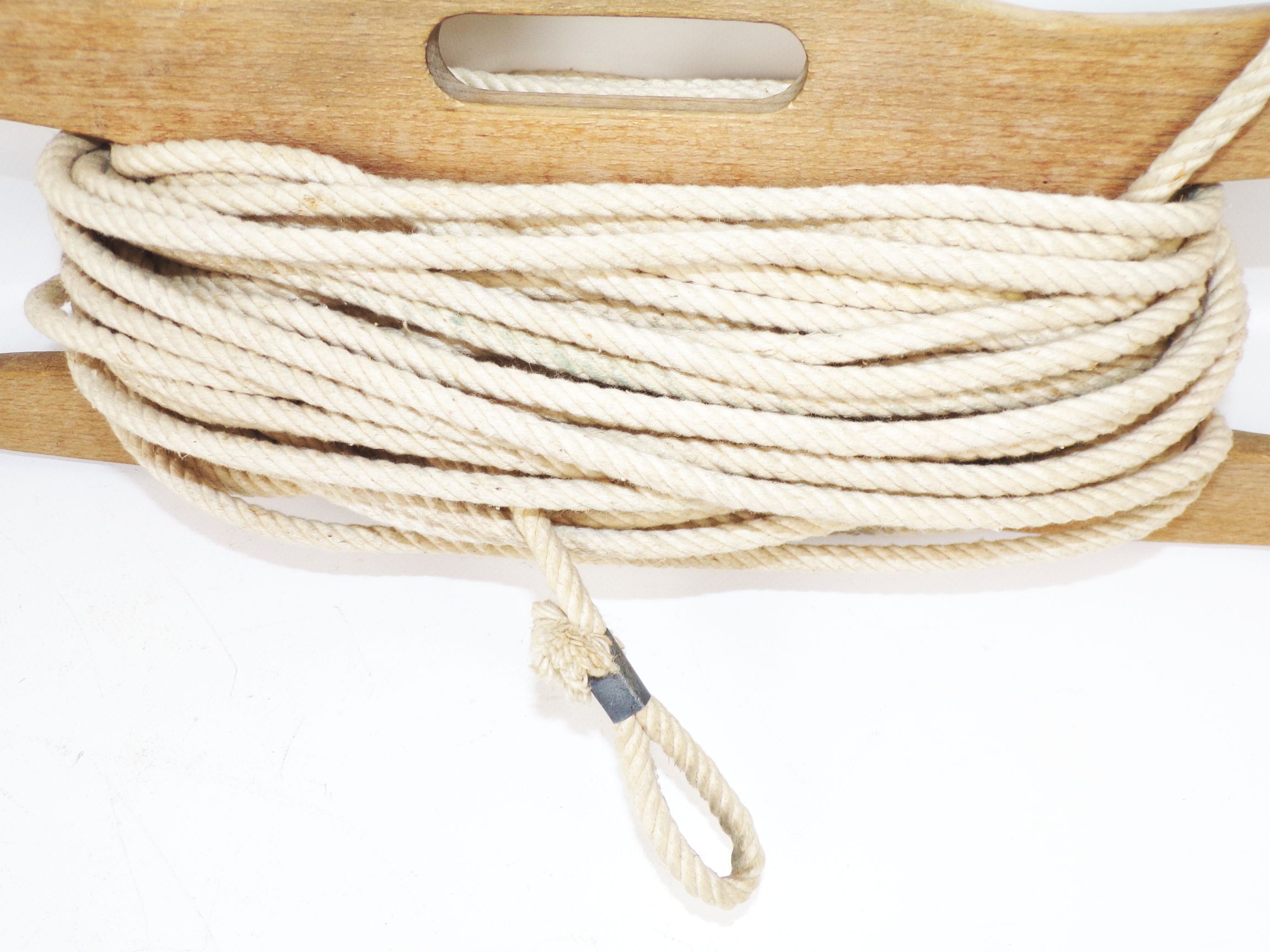 Alte Wäscheleine Haspel Holz Deko 