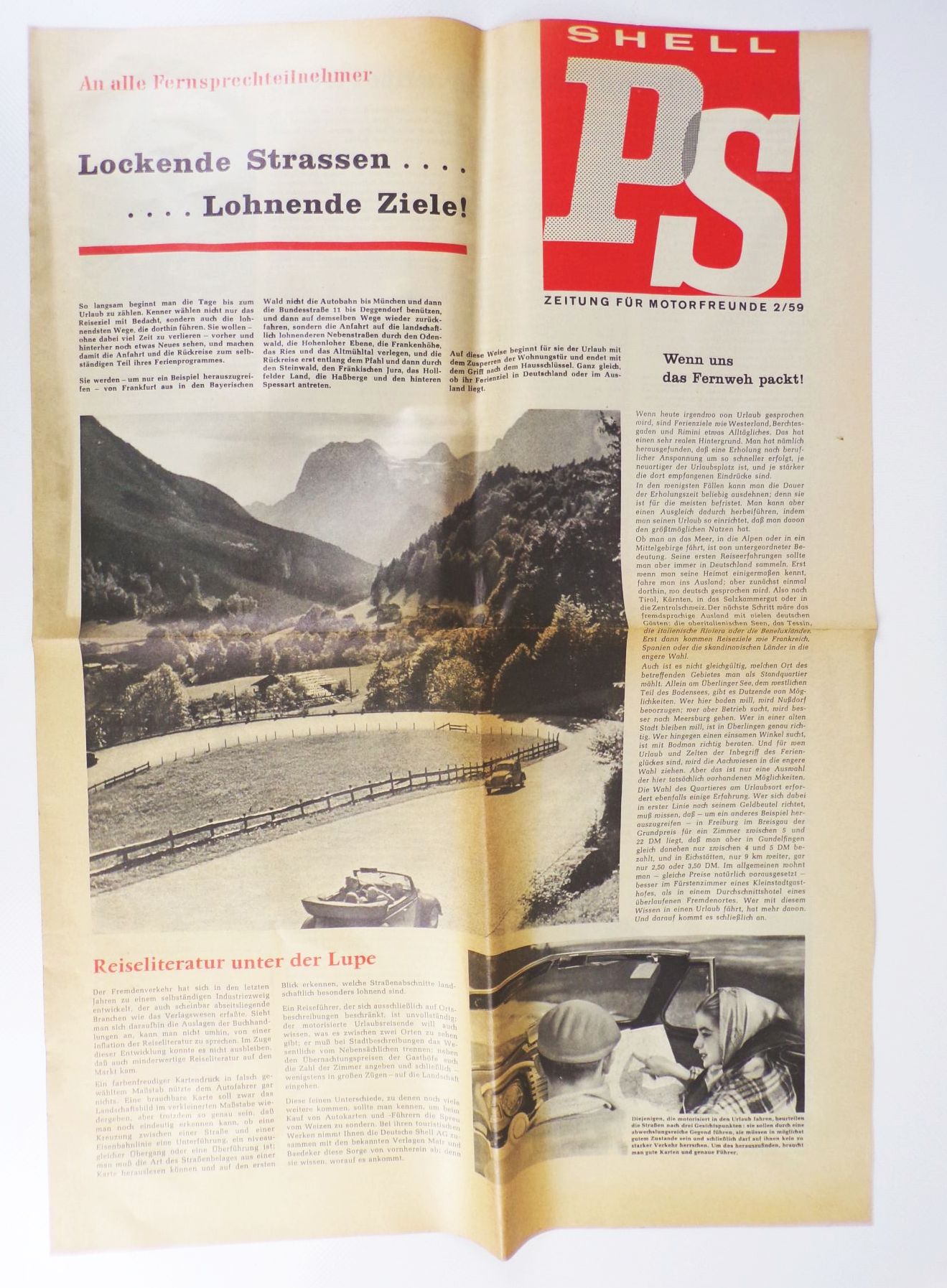 Zeitung für Motorfreunde 1959 Nummer 2 Shell PS 