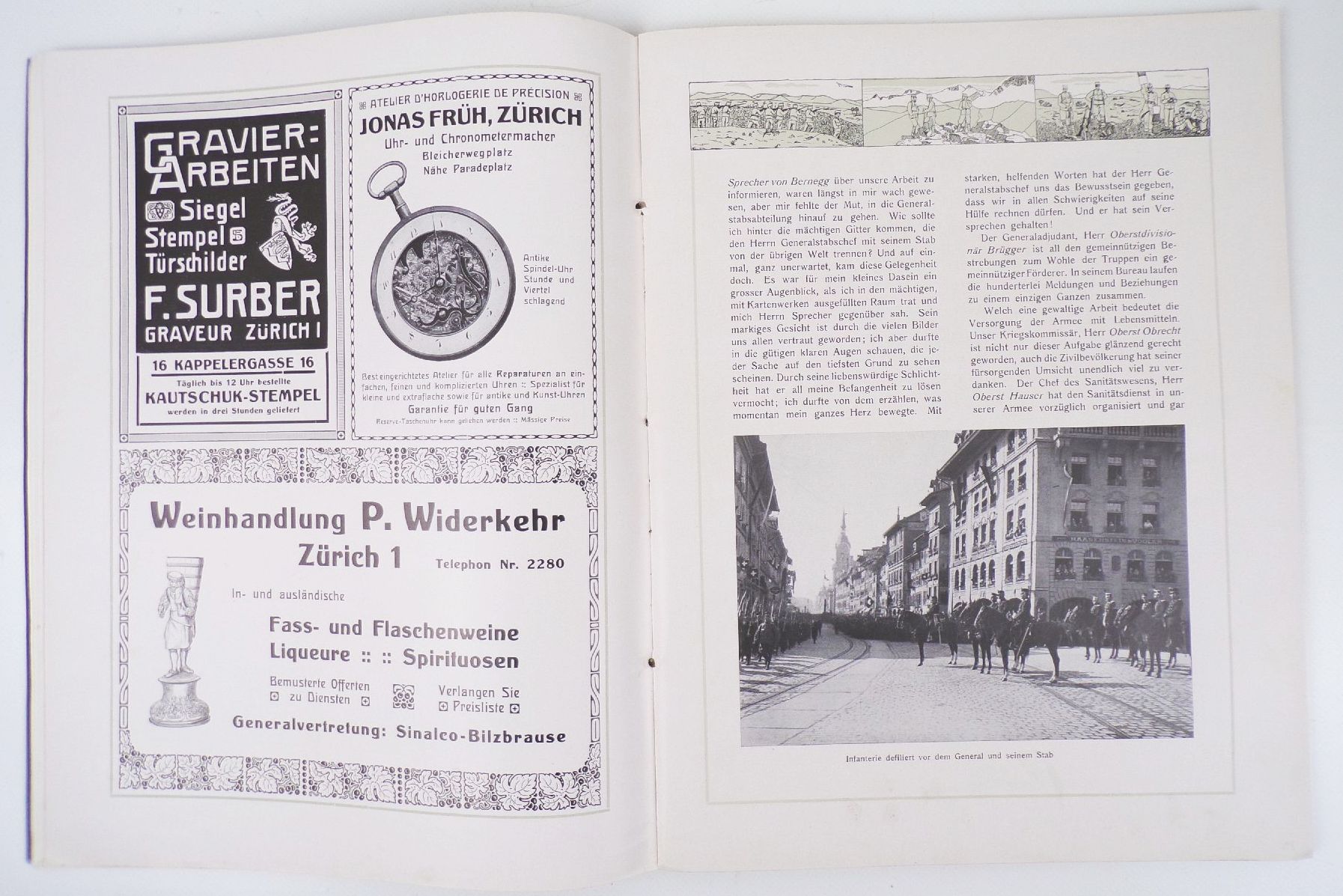 Schreibmappe 1916 Jean Frey Zürich Buchdruckerei Reklame 