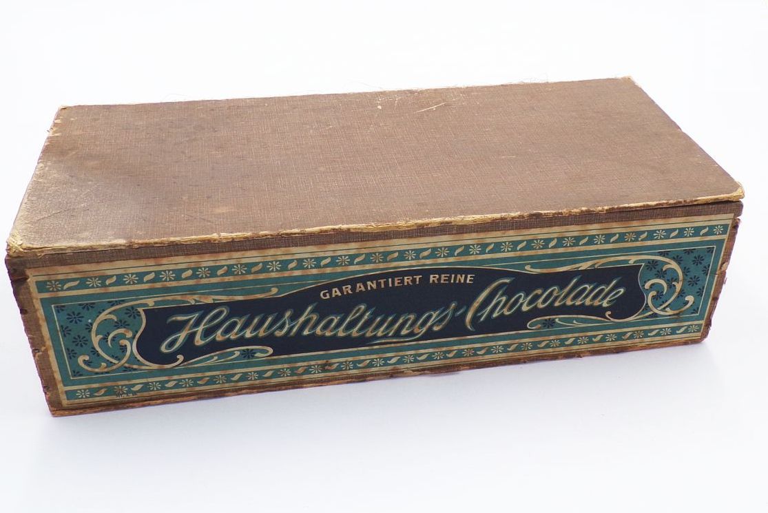 Haushaltungs Chocolade Alte Box Schachtel Antik Kiste Schokolade Reklame