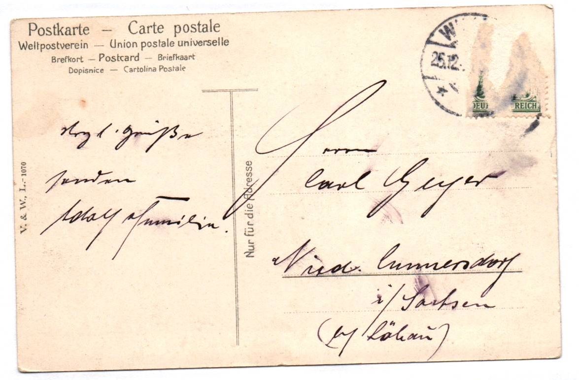 Litho Ak kleiner Bube mit grossen Stollen Weihnachten um 1910