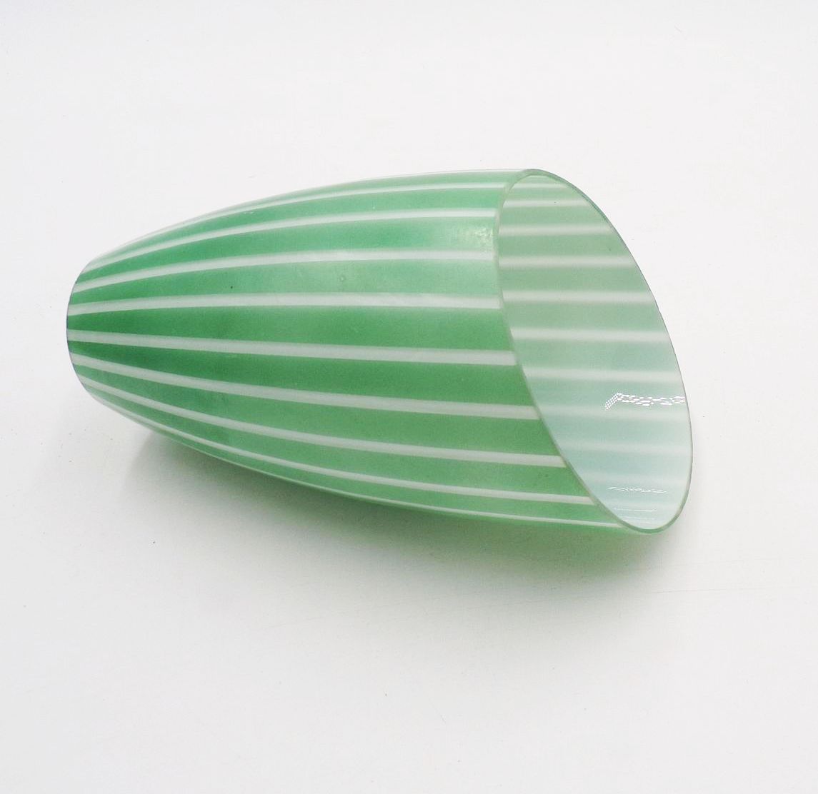 Alter Lampenschirm Tütenlampe Grün Weiß 50er 60er Jahre Ersatzschirm