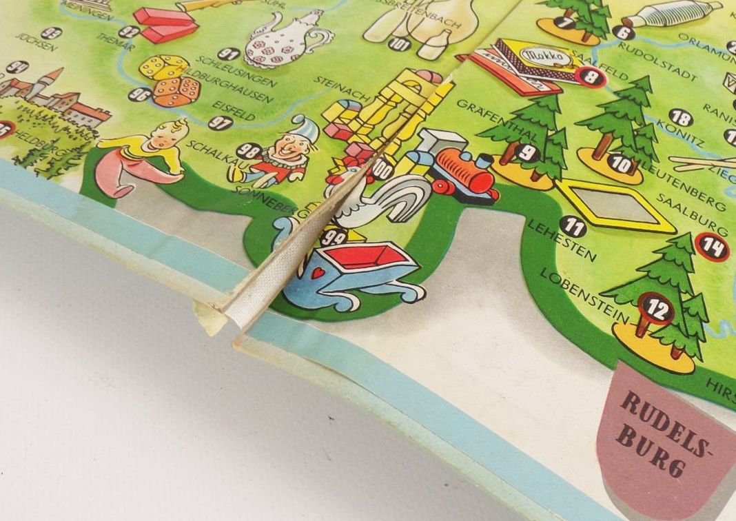 Eine Reise durch Thüringen DDR Würfelspiel 1962 Eine Reise durch Thüringen DDR Würfelspiel 1962