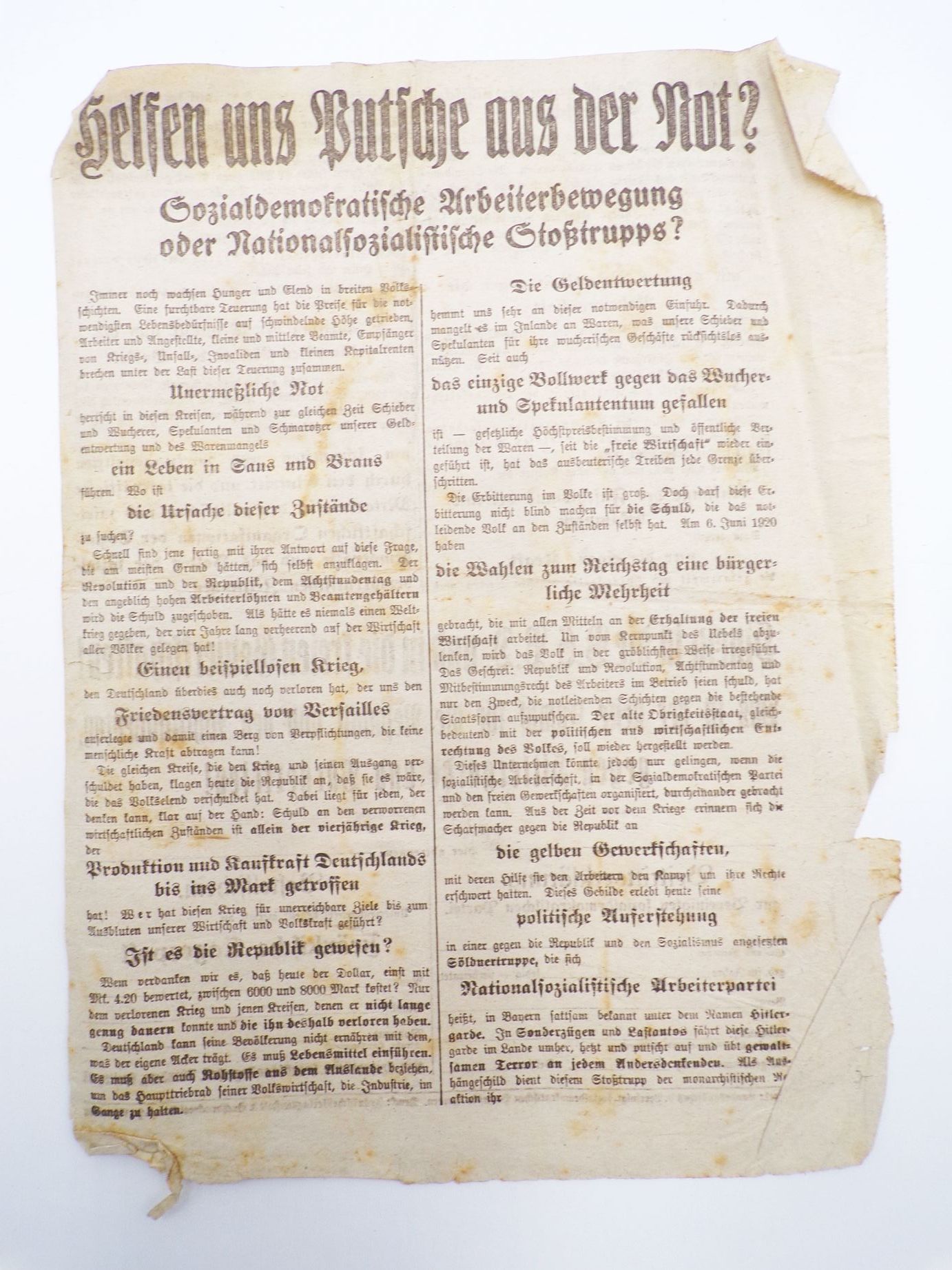 Original Flugblätter KPD SPD Kommunisten 1919 Räterepublik Nürnberg 