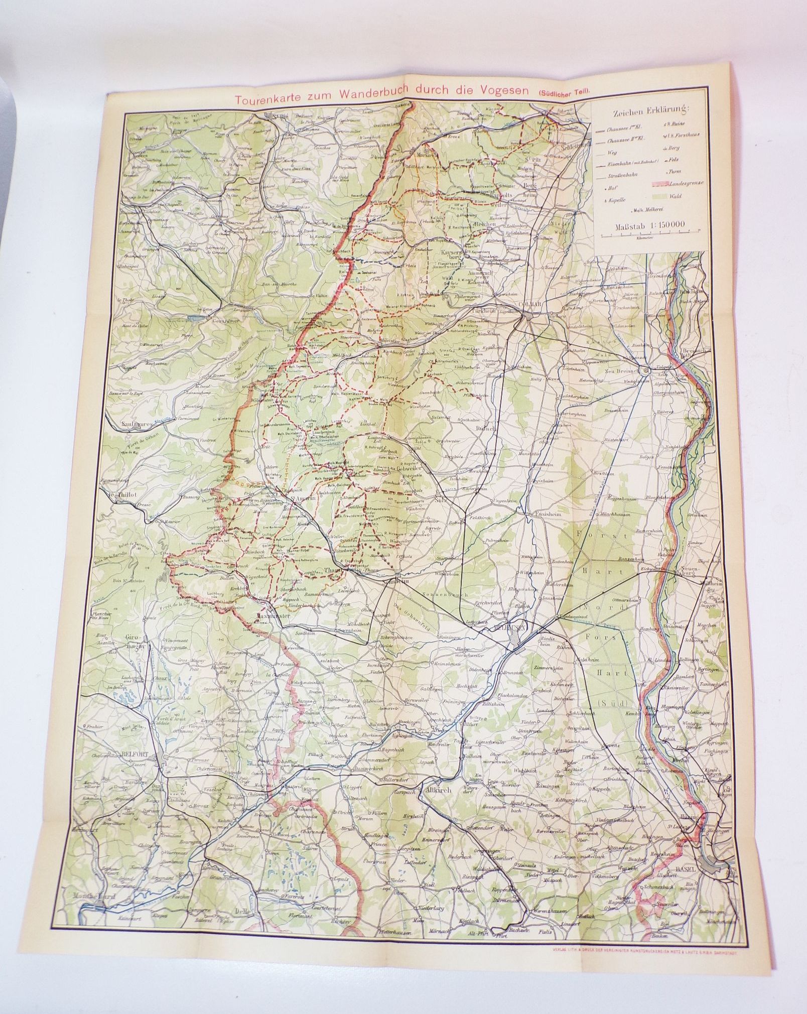 Wanderbuch für die Vogesen in 250 Touren 1906 Elsaß Lothringen Frankreich