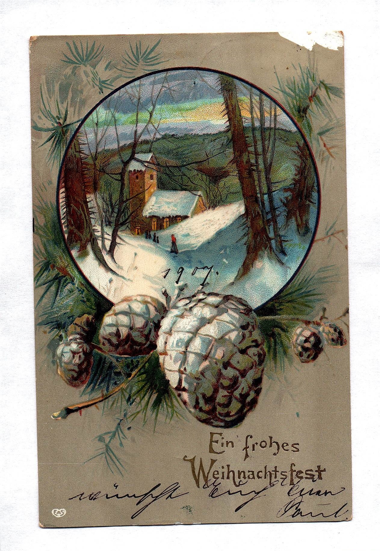 Motivkarte Weihnachten 1907 Ein frohes Weihnachtsfest