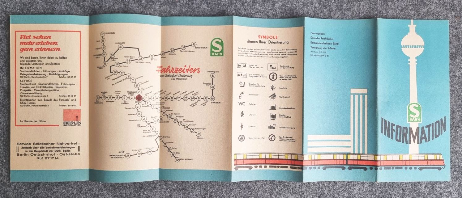 S Bahn Information Berlin 1970 Reichsbahndirektion Deutsche Reichsbahn S Bahn Information Berlin 1970 Reichsbahndirektion Deutsche Reichsbahn