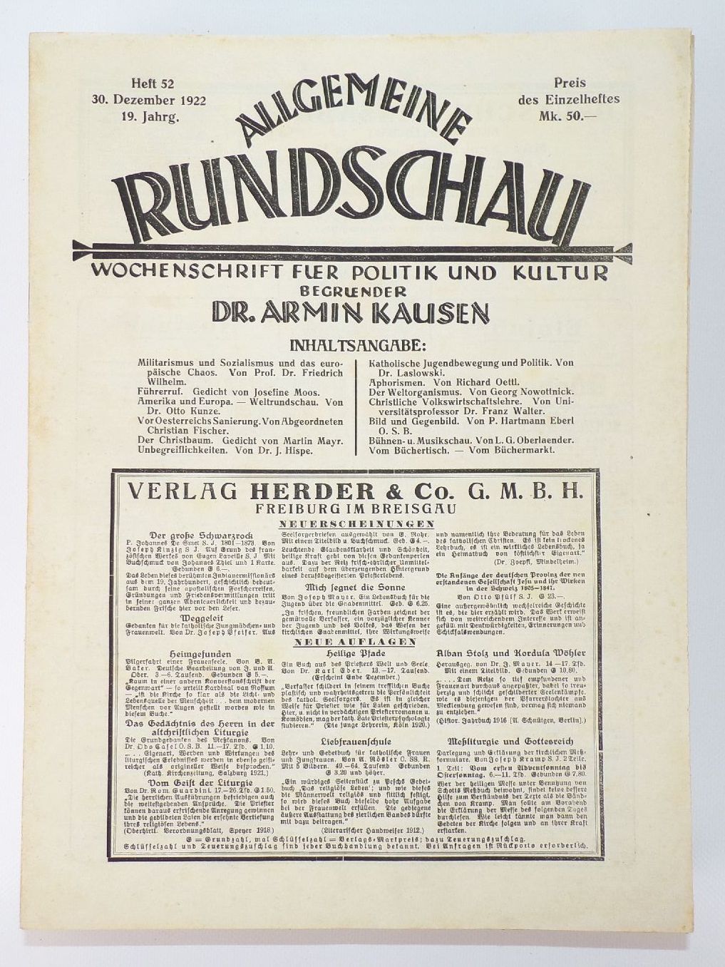 Allgemeine Rundschau Politik und Kultur 1922 kompletter Jahrgang Allgemeine Rundschau Politik und Kultur 1922 kompletter Jahrgang