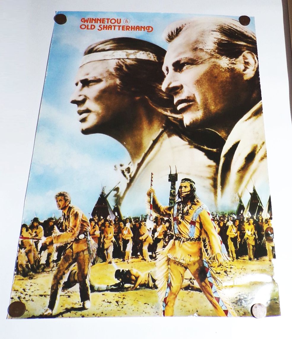 Winnetou und Old Shatterhand 1986 vintage Filmplakat Barker Price vintage