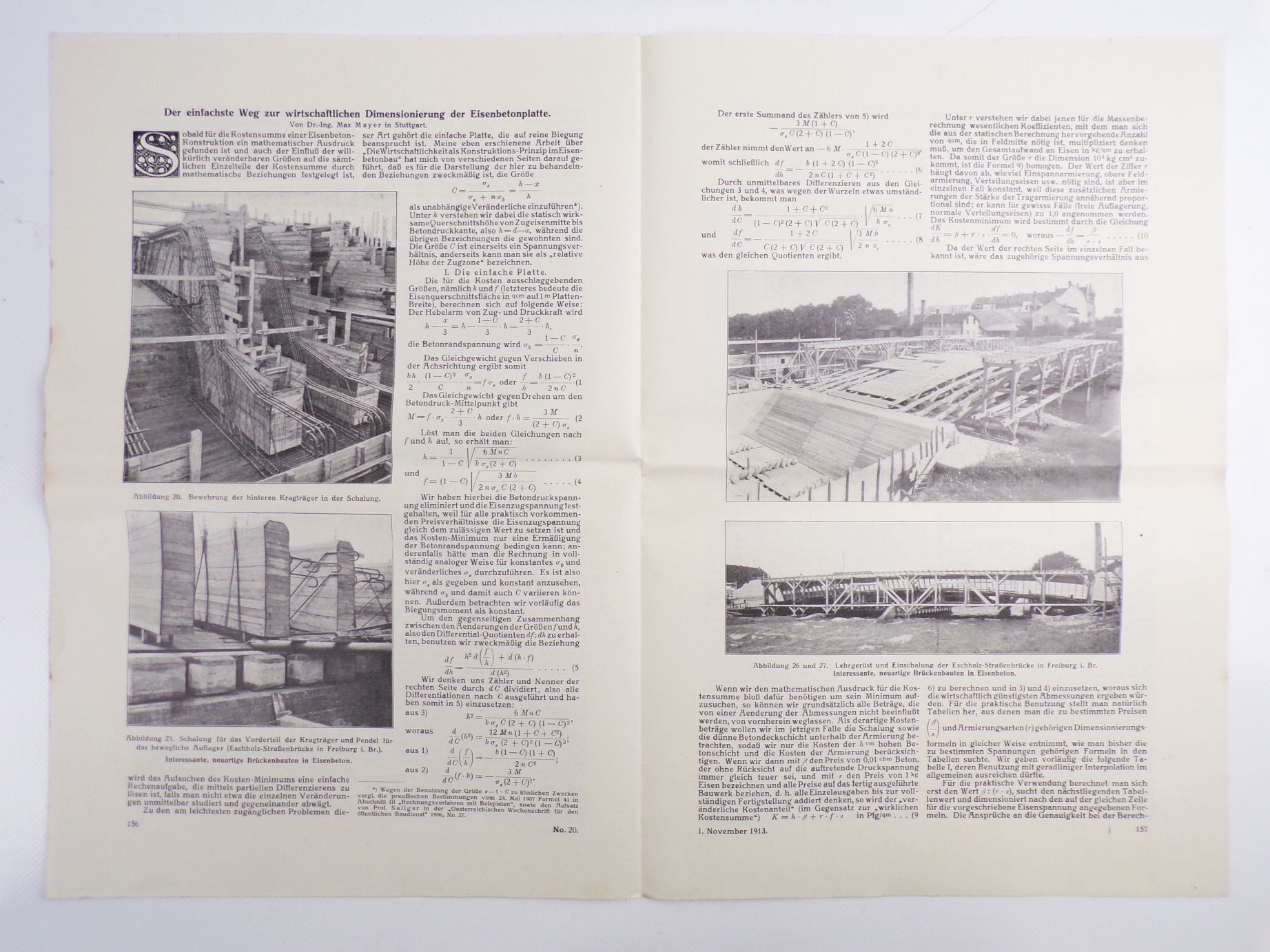 Deutsche Bauzeitung 4 Stück 1913 Bromberg Brückenbau Beton 