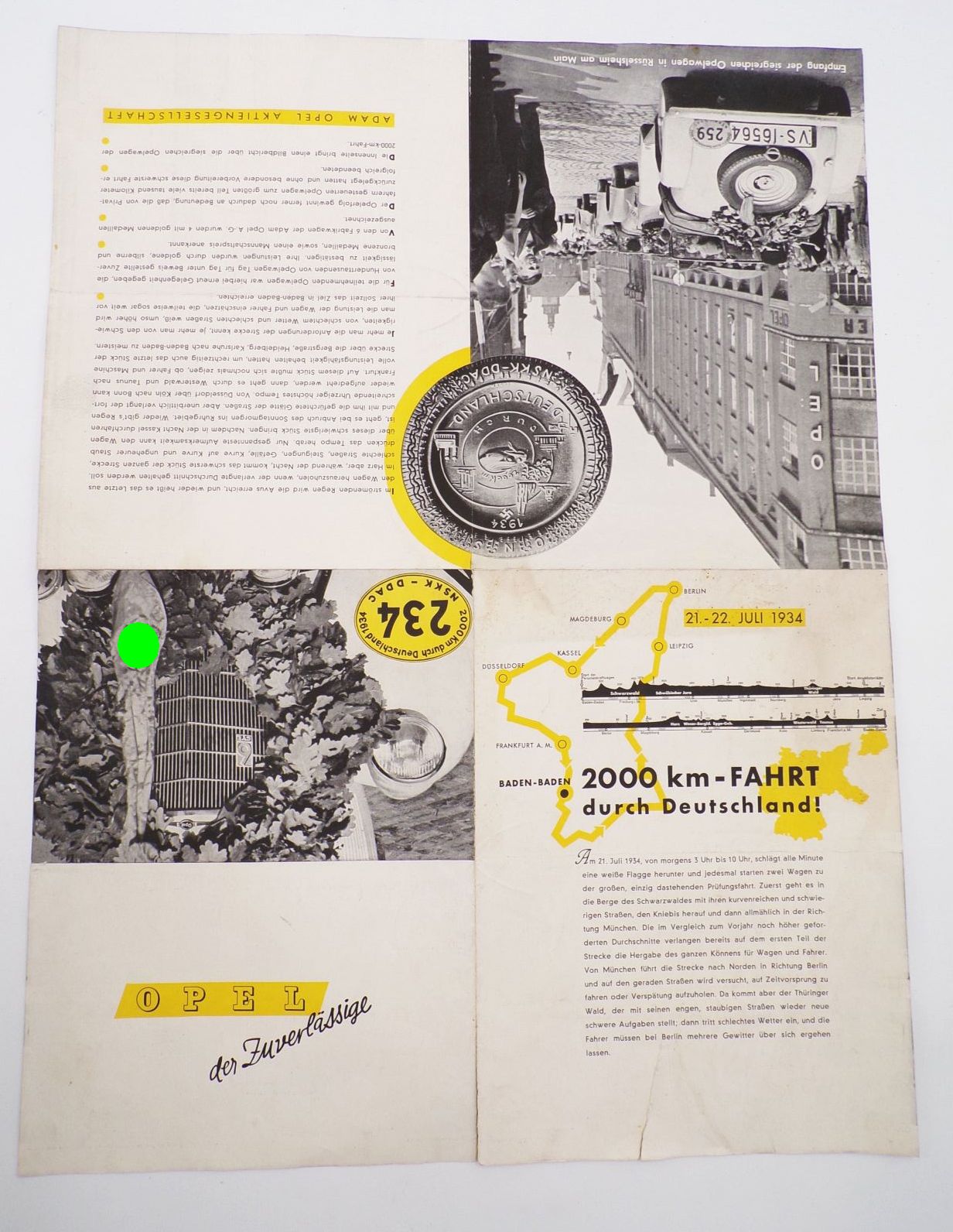 Opel Prospekt 1934 Oldtimer