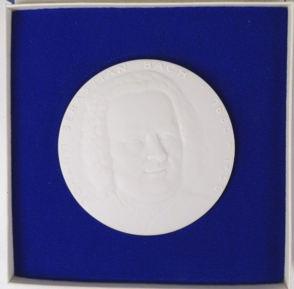 Meissen Medaille Johann Sebastian Bach Etui DDR 