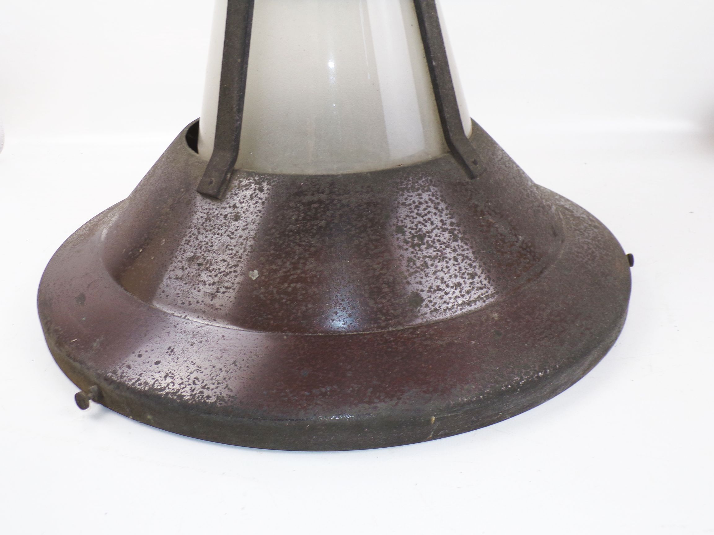 Alte Lampe Deckenleuchte Luzette Glas Metall E40 Industriedesign Loft 