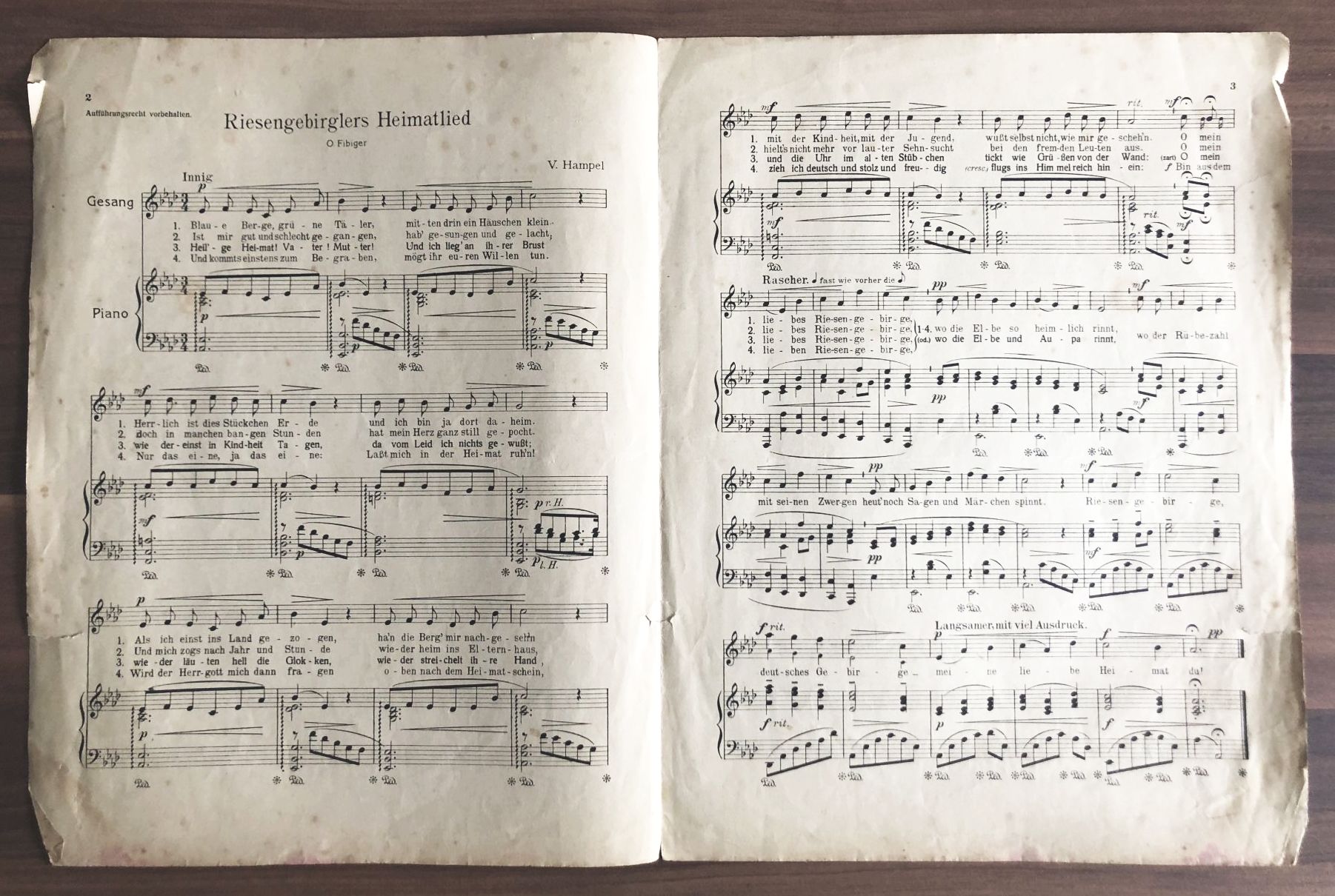 Riesengebirglers Heimatlied 3 Auflage Noten Liedtext Böhmen