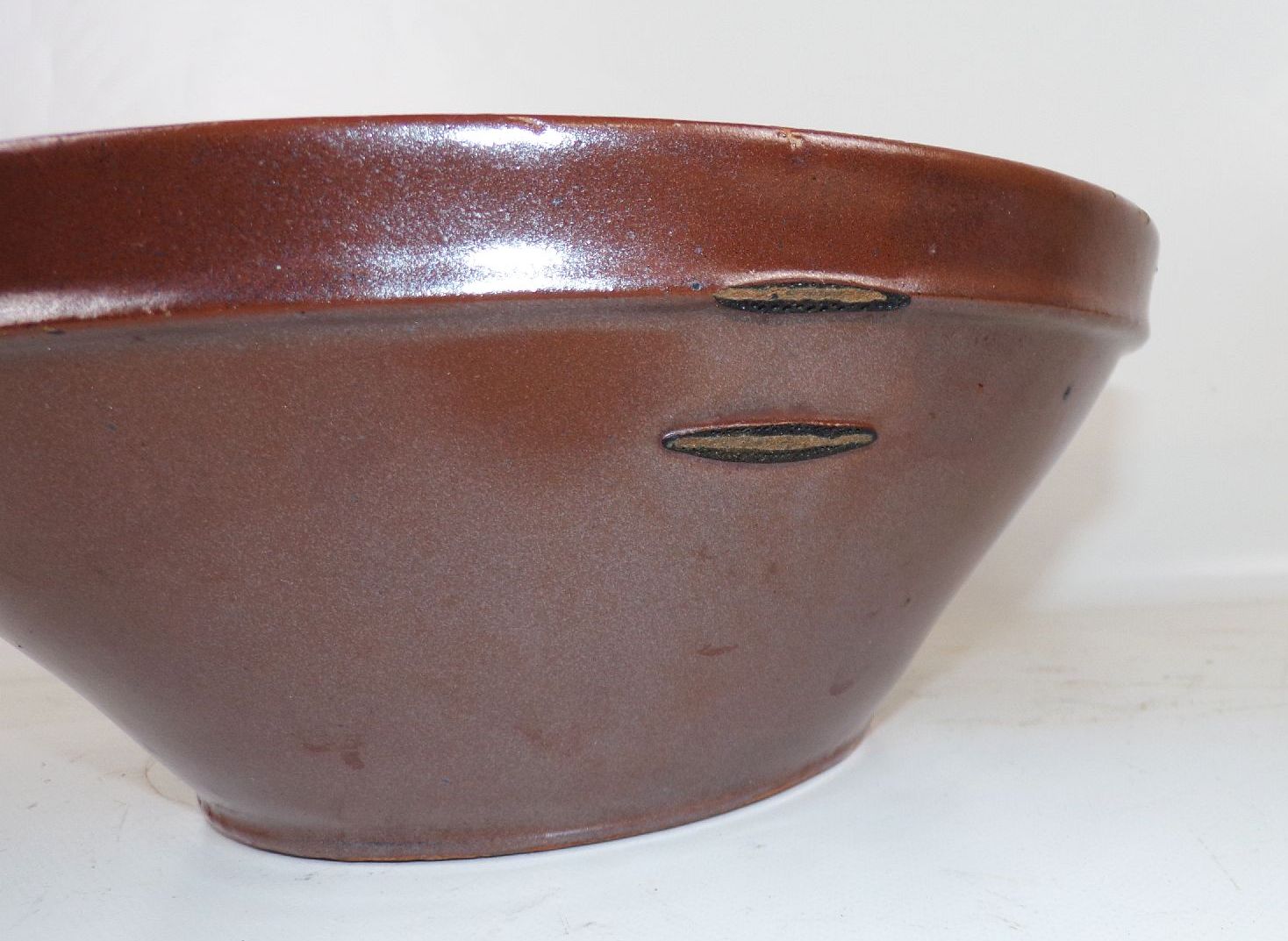 Bäuerliche Schüssel Keramik 2 Stück Braun Deko