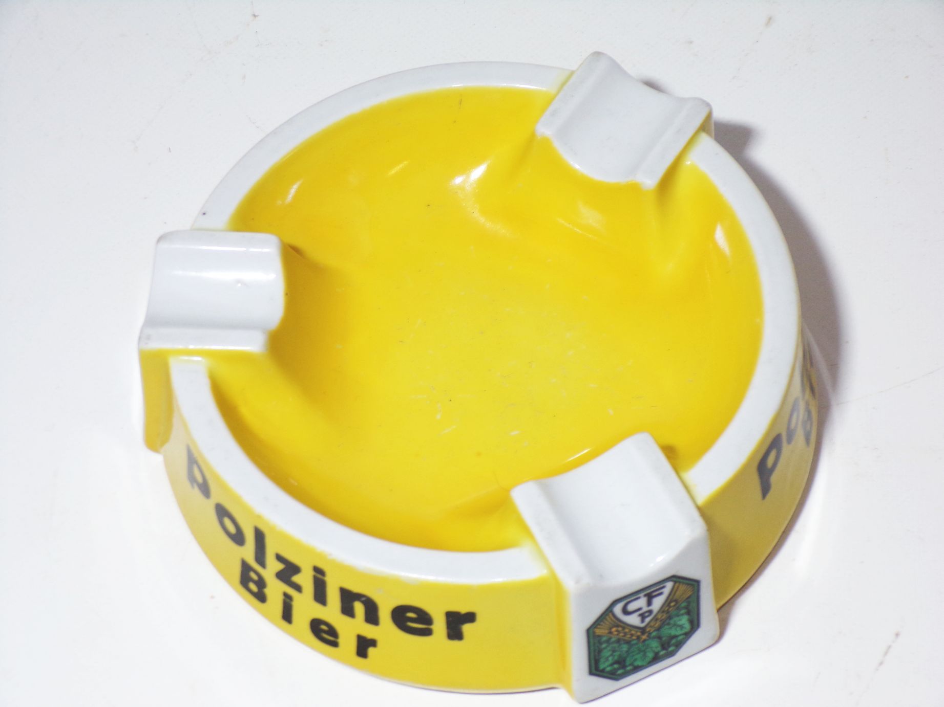 Alter Porzellan Aschenbecher Polziner Bier 1930er Pommern