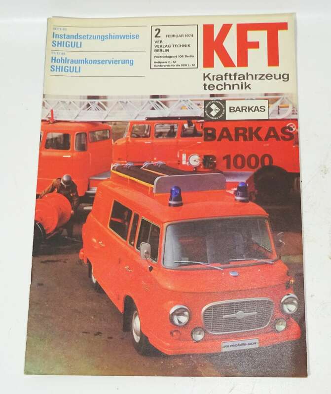 KFT Kraftfahrzeugtechnik Zeitschrift 2  1974 Barkas B1000 Feuerwehr