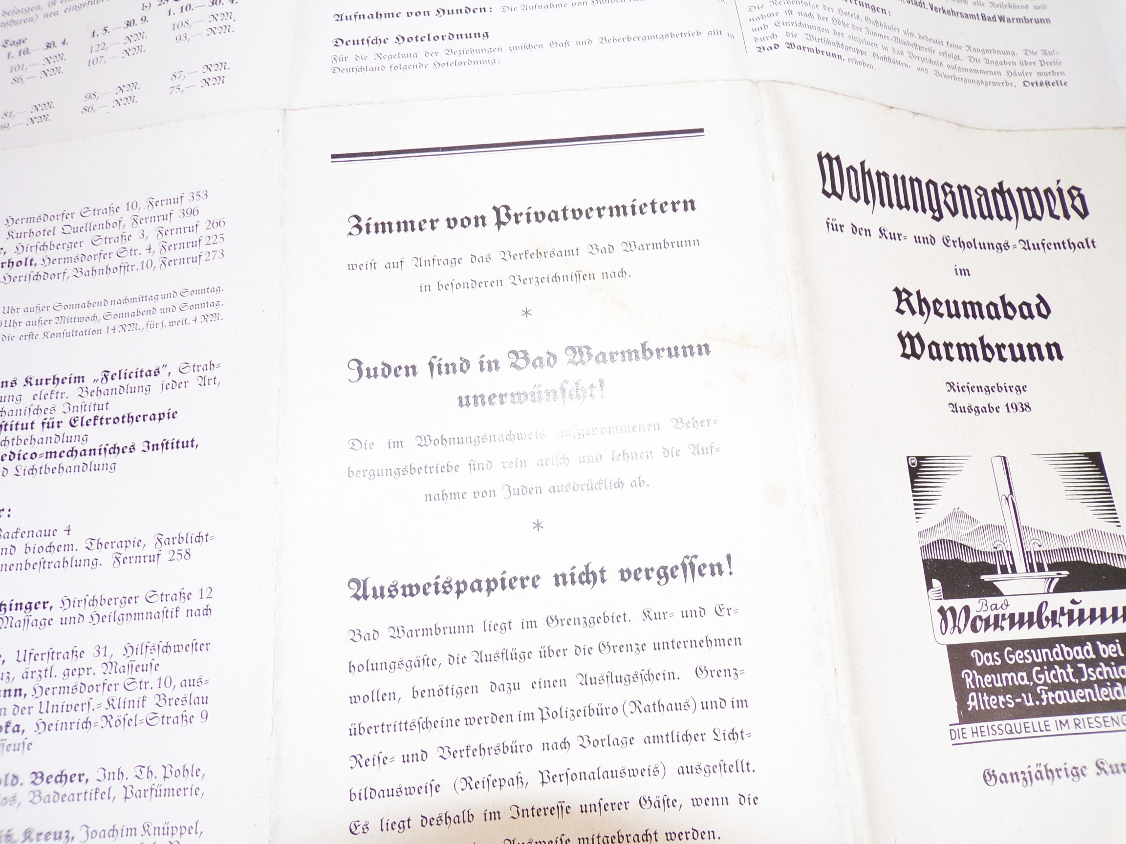 Altes Prospekt Warmbrunn Riesengebirge Schlesien Beilagen 1938 Cieplice