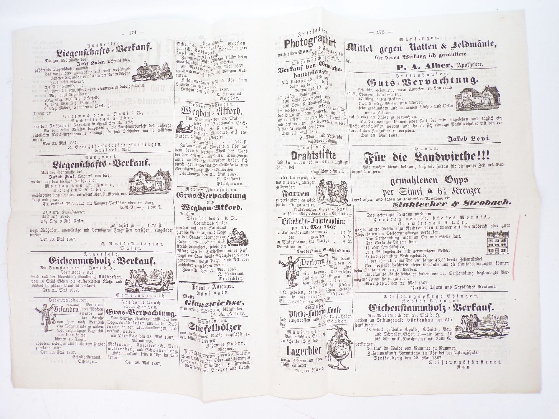 Der Alb Bote 1864 bis 1871 Oberamt Bezirk Münsingen Zeitung